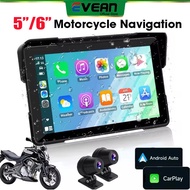 5"/6" Inch Motorcycle Navigation Monitor Waterproof Apple Carplay Android Auto Screen With Camera