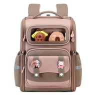 Balo chống gù cho bé đi học tiểu học cấp 1 vải oxford cao cấp form đứng nhiều ngăn size lớn 216