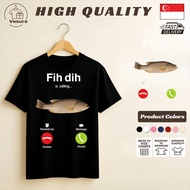 High Quality Fih Dih Is Calling Funny Fish Design T Shirt Men Women Casual Graphic Tee Singapore Fas