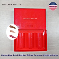 Westman Atelier® Clean Glow Trio ll Petites Sticks Contour Highlight Blush คอนทัวร์ ไฮไลท์ บลัชออน แ