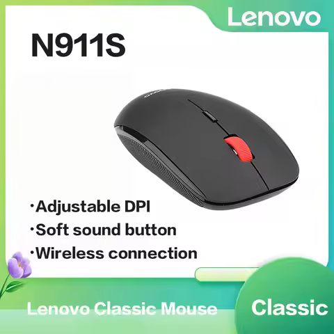 Lenovo N911s Universal Silent Mouse For Home Gaming and Business office, silent black mouse