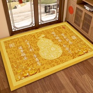 New Year Lucky Golden Red Festive Method Feng Shui Floor Mat Crystal Velvet Hand Washable Can Be Tai