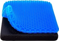 Gel Seat Cushion, Double Thick Cooling Seat Cushion ，Breathable Honeycomb Design ，Back, Hip, Sciatica, Tailbone Pain Relief ， Office Chair Car Seat Cushion ，Wheelchair Cushions