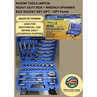 KADON TOOLS (40PCS) HEAVY DUTY BOX + WRENCH SPANNER BOX SOCKET SET (6PT / 12PT Point)