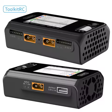 ToolkitRC M6D 500W 15A DC Dual Channel MINI Smart Charger Discharger For 1-6S Lipo Battery with SC10