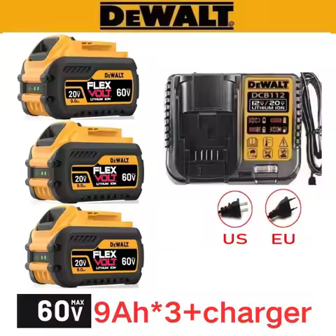 100%Original DeWALT Battery 20V/60V 2Ah 5Ah 6Ah 9Ah MAX FlexVolt Li-Ion Battery for DeWALT Power Too