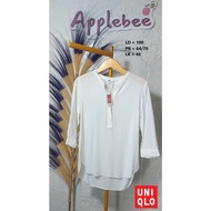 KATUN WHITE COTTON RAYON BLOUSE BY UNIQLO