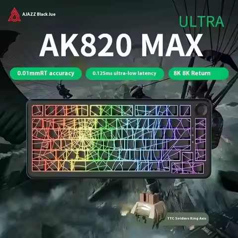 AJAZZ AK820 MAX Ultra Wireless Mechanical Keyboard 8K Magnetic Axis Tri Mode Soldier King Side Carvi