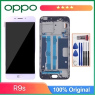 สำหรับ OPPO R9s หน้าจอ LCD (TFT) + แผงสัมผัสพร้อมกรอบ (สีดำ)