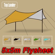 Large Flysheet 5.1x5.1m Tarp Tent Octagon Sunshade Awning Ultra-Large Sun Shelter Camping Canopy Pav