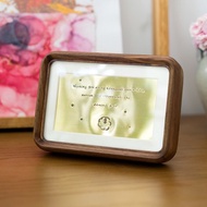 情侶禮物純黃銅卡片手工客制化刻字相框擺件