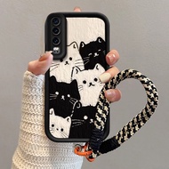 Casing For Huawei P30 P30 PRO P40 P50 P20 Pro P20 phone case with lanyard aesthetic Cute black white