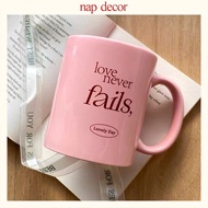 Couple ceramic cup as a gift for October 20, Valentine's Day, March 8, Korean, pink with lovely patt