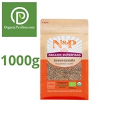 Natural & Premium N&P Organic ถั่วเลนทิลเขียว ออร์แกนิค ปริมาณ 1000 กรัม Organic Green Lentils Beans