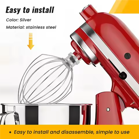 ABBK-Wire Whip For Kitchenaid Stand Mixer 5QT Lift And 6QT, Whisk Attachment, Stainless Steel Egg Cr