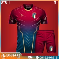 Áo Đá Bóng Độc Lạ Italia Đỏ TU01 - Áo Thể Thao Độc Lạ Mới Nhất