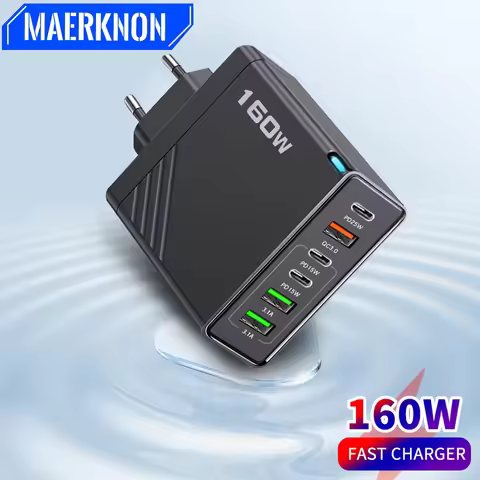 Total 160W USB C Charger 6 Ports PD QC30 Fast Charging For iPhone 16 Pro Samsung S24 Xiaomi 14 EU US