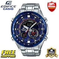 Edifice G-shock ของแท้บุรุษแฟชั่นกีฬานาฬิกากันกระแทกกันน้ำสายเหล็กอัตโนมัติยกมือไฟหน้าจอคู่นำจอแสดงผ