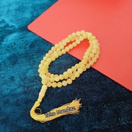 Tasbih Batu Giok Kuning Kualitas Super 8mm Natural 99 Butir