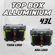 CLEARANCE SALE ~ BOX ALUMINIUM TOP BOX HEAVY DUTY KOTAK MOTOSIKAL PETI ALUMINIUM BOX MOTORCYCLE 43L 