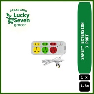 Safety Extension Plug Socket Long Cable 3 Pin 2 Pin Plug