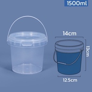 Blumey แก้วถังหูหิ้ว ถังเหล้าปั่น พลาสติก 300/500/1000 ml กระปุกเก็บอาหารมีฝาโปร่งใส ใส่ชานมและชาผลไม้ ซื้อกลับบ้าน PP Plastic Bucket