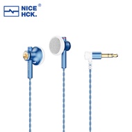 NICEHCK EB2S Pro 3.5mm Plug Microphone Flat-Head Earbud HiFi Wired Earphone 15.4mm LCP Dynamic Music