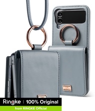 Ringke Folio Signature Card Pocket ใช้งานร่วมกับ Samsung Galaxy Z Flip 4 5G Case Handcrafted Premium
