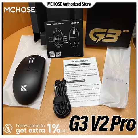 MCHOSE G3 V2 Pro Wireless Mouse Support BT 2.4G Connection TOPSPEED Wireless g304 Clon M Hub Web Dir
