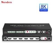 HDMI True 2 1 Matrix Switch 4K 120Hz 8K 4x2 Switch Splitter HDMI 4K 120Hz HDR 10 8K Matrix HDMI For 