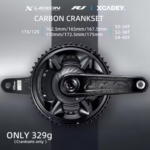 LEXON Carbon Crankset with Power Meter Option 329g 162.5-175mm 29mm Axle Compatible Easton 110BCD 11