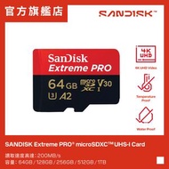 SanDisk - Extreme PRO MicroSDXC 64GB UHS-I 200MB/R 90MB/W 記憶卡 (SDSQXCU-064G-GN6MA)