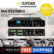 Flepcher MA-6120MKII 6-Zone Mixer Amplifier with Bluetooth/MP3/FM Tuner (MA6120MKII / MA6120 MKII)