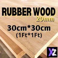 Rubber wood 1ft x 1ft 20mm/28mm (GRADE AB) Solid wood/ Table top/ Counter top/ Papan Getah/ Kayu Getah Multipurpose