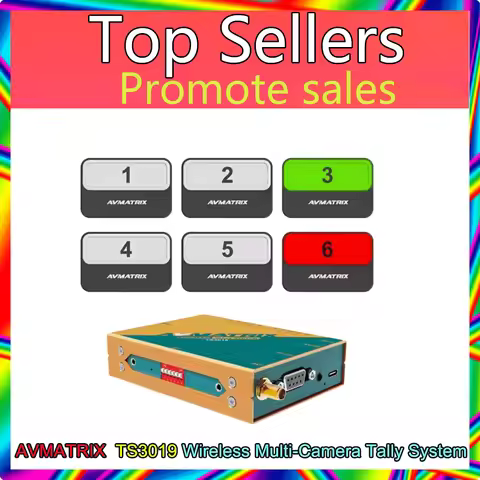 AVMATRIX TS3019 Wireless Multi-Camera Tally System PTZ Remote control 433Mhz 200m Distancefor Video 