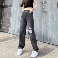 Celana Panjang Highwaist Kulot Ripped Baggy Loose - Jeans Wanita Celana Kulot Longgar Style Premium 