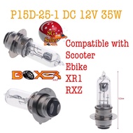 p15d-25-1, h19 12v 35/35w xr1, rxz, scooter motorcycle ebike lta approved halogen bulb