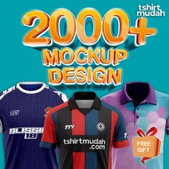 Mockup Jersey Sublimation Template Shirt Baju Best for Adobe Illustrator with FREE Baju Mockup Jerse