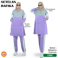 LPM 33770 Setelan Training Olahraga Senam Wanita Muslimah RAFIKA SET Babyterry Lengan Panjang Terbar