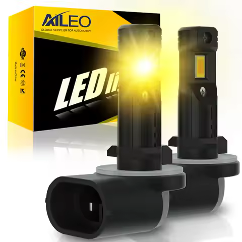 AILEO 2 Pcs 880 881 H27 LED 3000K Golden Yellow Car fog Light Bulb Wireless Plug And Play 12V CSP Fa