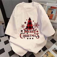 KATUN Lykke Christmas T-shirt Merry Christmas T-shirt I Snowflake Letters I Distro Top Xmas Spiritua