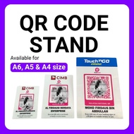 QR Code Stand / Scan & Pay Board / White Premium Acrylic with Stand - Moden QR untuk Cashier / Kaunt