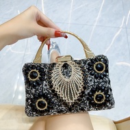 <![CDATA[Black Gemstone Evening Clutch]]>