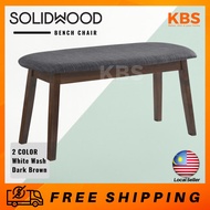 (FREE Shipping) KBS Rodrigo FULL SOLID WOOD Mid-Century Bench Chair / White Wash or Dark Brown / L99