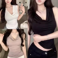 Women's Sleeveless Shirt Korean Style Tight-Fitting