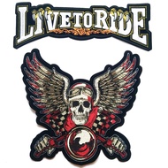 ซื้อคู่ถูกกว่า ตัวรีดขนาดใหญ่ติดหลังเสื้อ 2 ชิ้น Live To Ride + Born to be Free Freedom Eagle