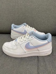 【💖全新】Nike Air Force 1 Low “Double Swoosh”（GS） 白藍粉 雙鉤