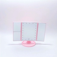 Open Door Desktop Makeup Mirror 2 Times Tri-Fold led Mirror Large Light Makeup Mirror Foldable 3 Tim