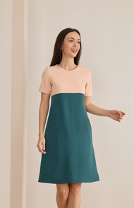 kade.bkk | เดรสลำลอง รุ่น Anna Dress เดรสสั้น 2 สีตัดกัน (KAD30)