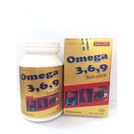 OMEGA 3,6,9 NATURAL SUPPLEMENT PILLS BOTTLE OF 100 SOFT CAPSULES - IMPROVE VISION, BRAIN SUPPLEMENT,